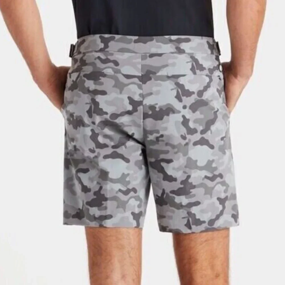 NWT G/Fore Men's Gray Camo Tech Tab 4-Way Stretch Performance Golf Shorts